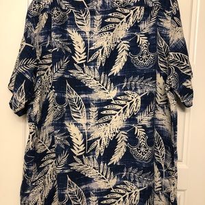 Men’s Margaritaville shirt, blue cream print, 2x